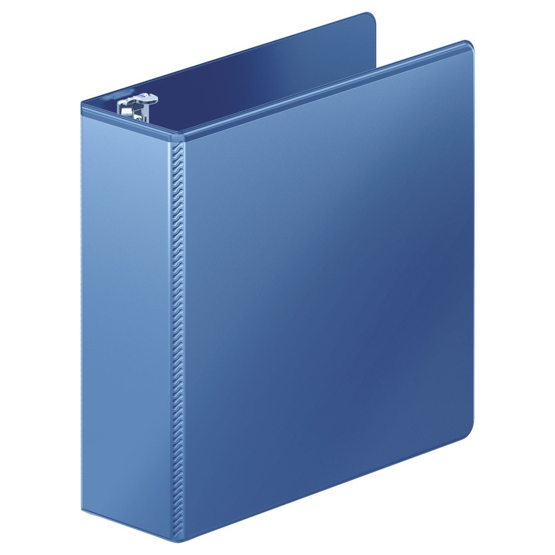 HEAVY-DUTY D-RING VIEW BINDER WITH EXTRA-DURABLE HINGE, 3 RINGS, 3″ CAPACITY, 11 X 8.5, PC BLUE