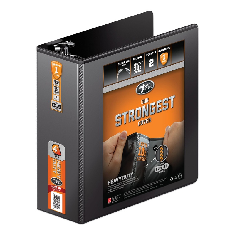 HEAVY-DUTY D-RING VIEW BINDER WITH EXTRA-DURABLE HINGE, 3 RINGS, 4″ CAPACITY, 11 X 8.5, BLACK