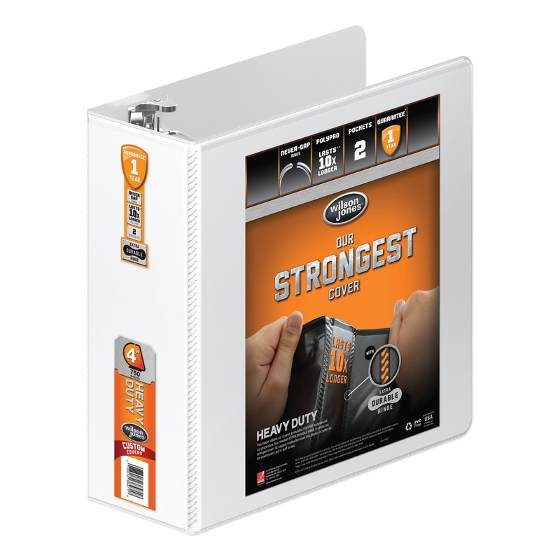 HEAVY-DUTY D-RING VIEW BINDER WITH EXTRA-DURABLE HINGE, 3 RINGS, 4″ CAPACITY, 11 X 8.5, WHITE