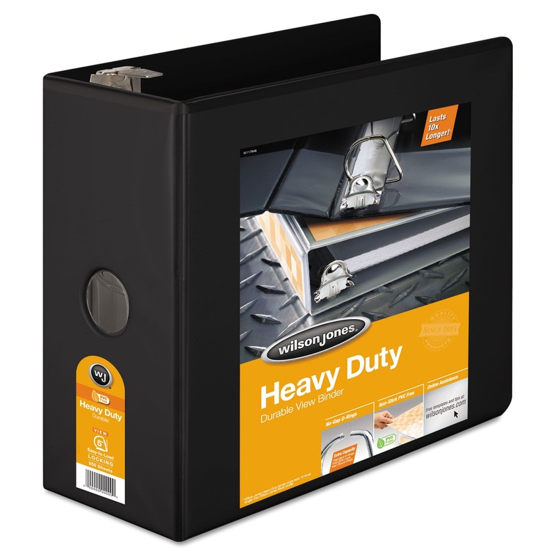 HEAVY-DUTY D-RING VIEW BINDER WITH EXTRA-DURABLE HINGE, 3 RINGS, 5″ CAPACITY, 11 X 8.5, BLACK