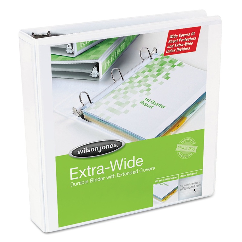 OVERSIZED D-RING VIEW BINDER, 3 RINGS, 2″ CAPACITY, 11 X 8.5, WHITE