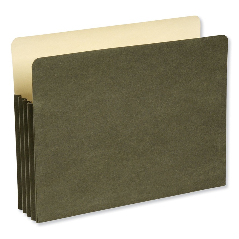 RECYCLED FILE POCKET, 3.5″ EXPANSION, LETTER SIZE, GREEN