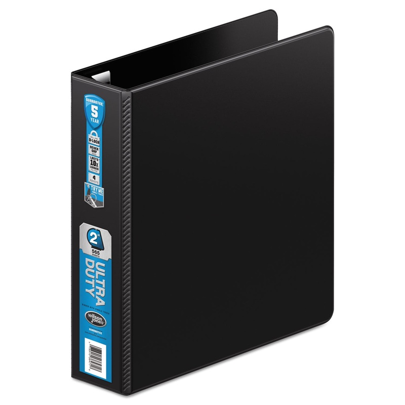 ULTRA DUTY D-RING BINDER, 3 RINGS, 2″ CAPACITY, 11 X 8.5, BLACK