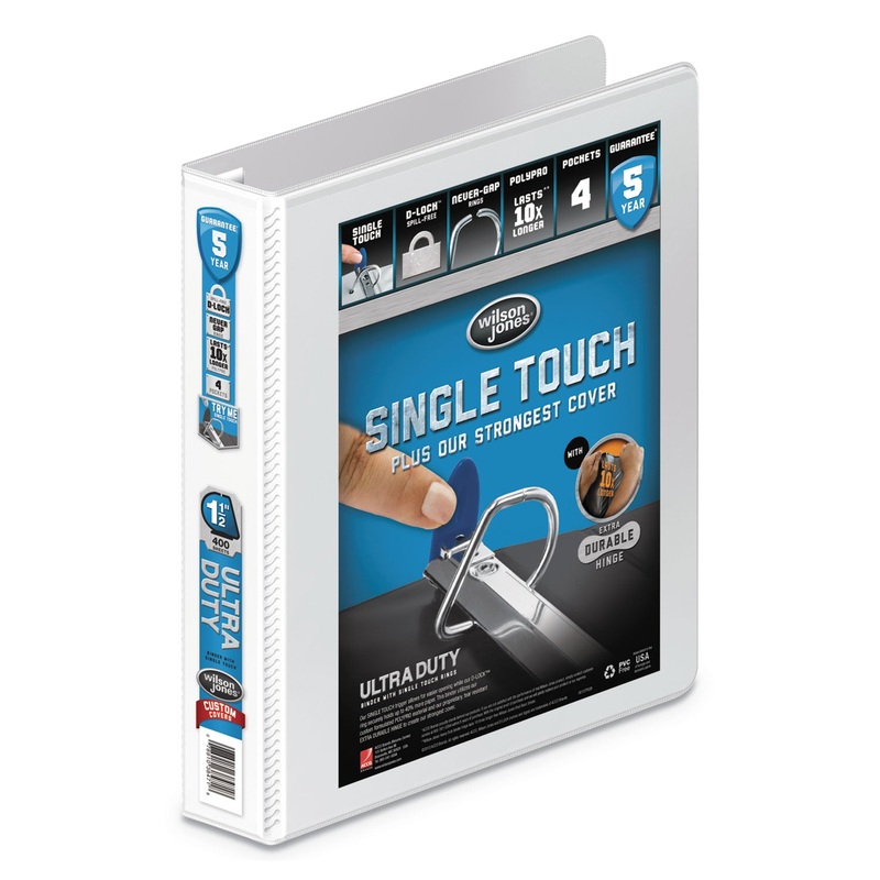 ULTRA DUTY D-RING VIEW BINDER WITH EXTRA-DURABLE HINGE, 3 RINGS, 1.5″ CAPACITY, 11 X 8.5, WHITE