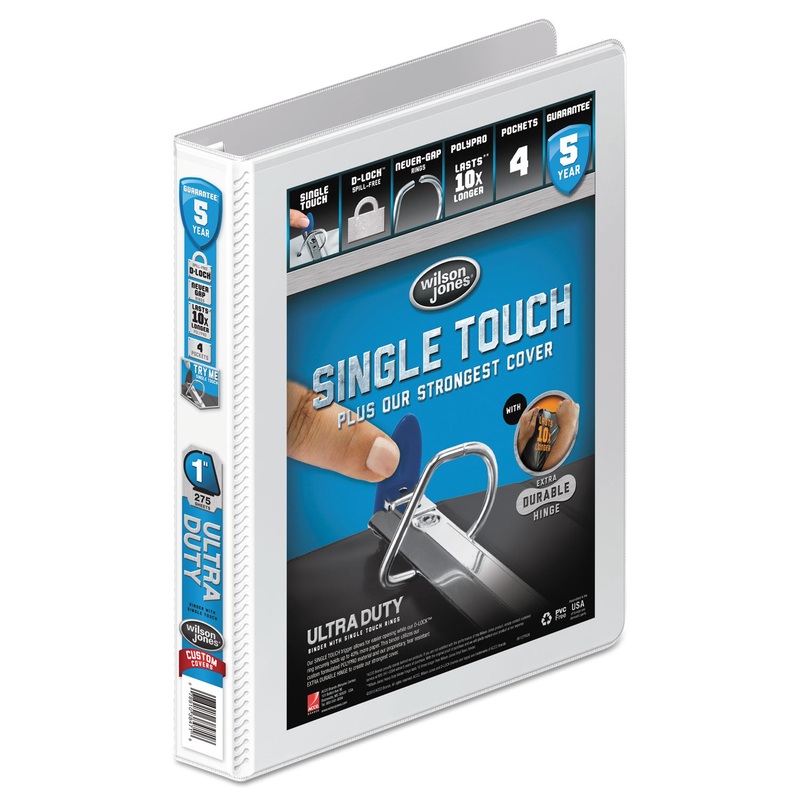 ULTRA DUTY D-RING VIEW BINDER WITH EXTRA-DURABLE HINGE, 3 RINGS, 1″ CAPACITY, 11 X 8.5, WHITE