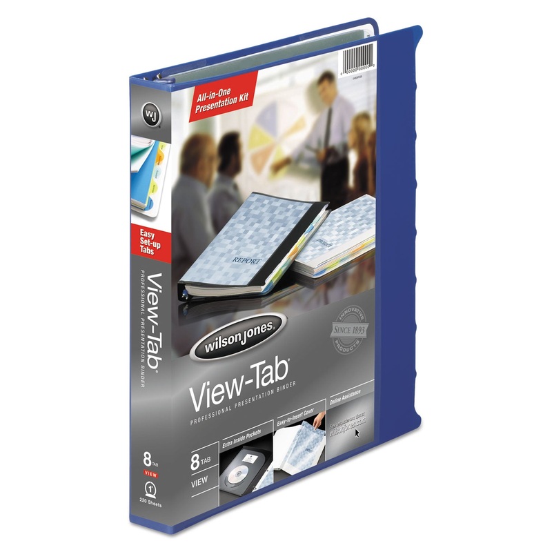 VIEW-TAB PRESENTATION ROUND RING VIEW BINDER WITH TABS, 3 RINGS, 1″ CAPACITY, 11 X 8.5, BLUE