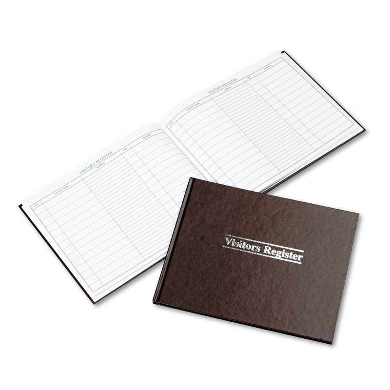 VISITOR REGISTER BOOK, RED HARDCOVER, 112 PAGES, 1,500 ENTRIES, 8 1/2 X 10 1/2