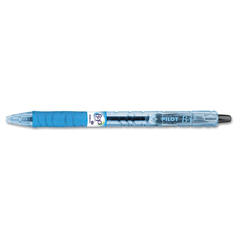 B2P BOTTLE-2-PEN RETRACTABLE BALLPOINT PEN, 1MM, BLACK INK, TRANSLUCENT BLUE BARREL, DOZEN