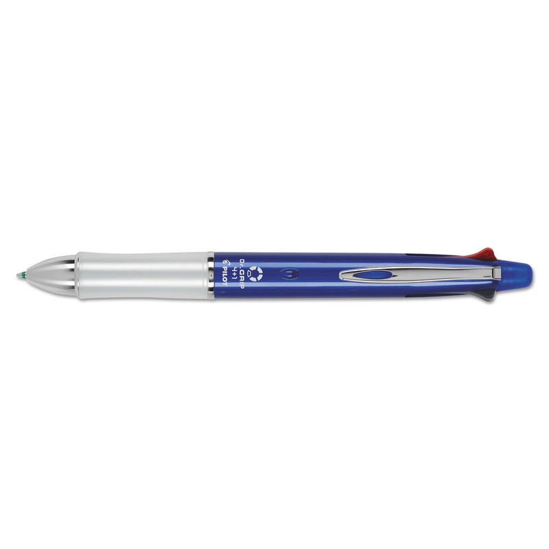 DR. GRIP 4 + 1 RETRACTABLE BALLPOINT PEN/PENCIL, BK/BE/GN/RED INK, BLUE BARREL