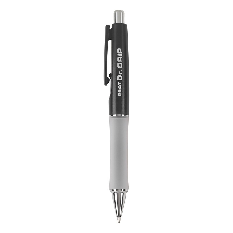 DR. GRIP RETRACTABLE BALLPOINT PEN, MEDIUM 1MM, BLACK INK, BLACK BARREL