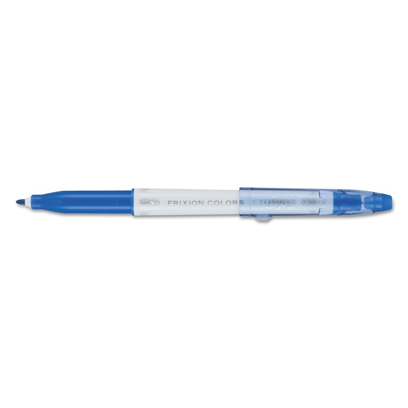FRIXION COLORS ERASABLE STICK MARKER PEN, 2.5MM, BLUE INK, WHITE BARREL
