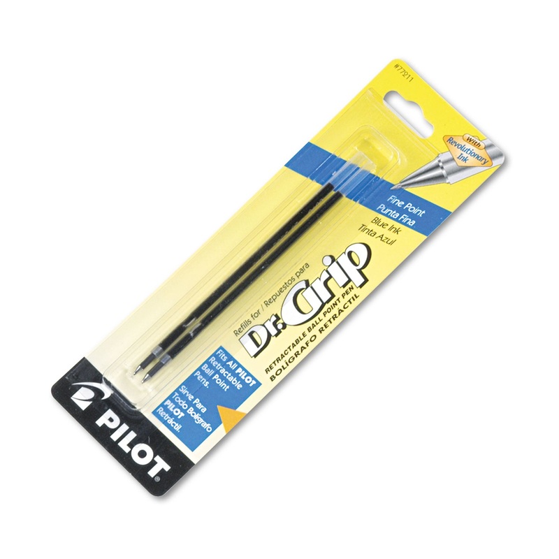 REFILL FOR DR. GRIP, EASYTOUCH, THE BETTER, B2P AND REX GRIP BEGREEN BALLPOINT PENS, FINE POINT, BLUE INK, 2/PACK