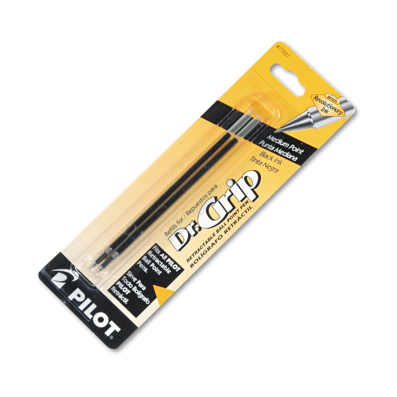 REFILL FOR DR. GRIP, EASYTOUCH, THE BETTER, B2P AND REX GRIP BEGREEN BALLPOINT PENS, MEDIUM POINT, BLACK INK, 2/PACK