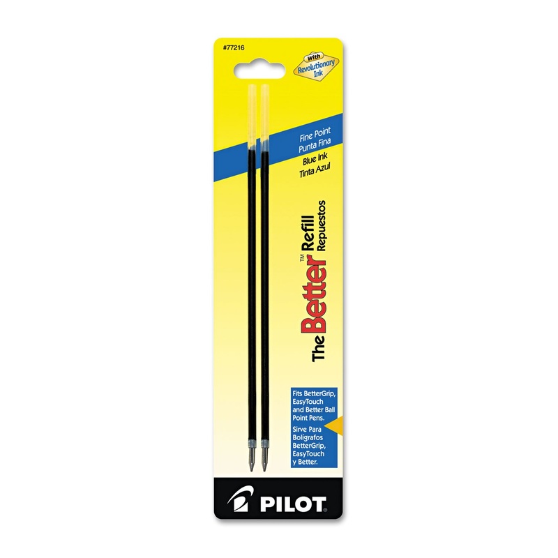REFILL FOR PILOT BETTER, BETTERGRIP, EASYTOUCH AND CAMO BALLPOINT PENS, FINE POINT, BLUE INK, 2/PACK