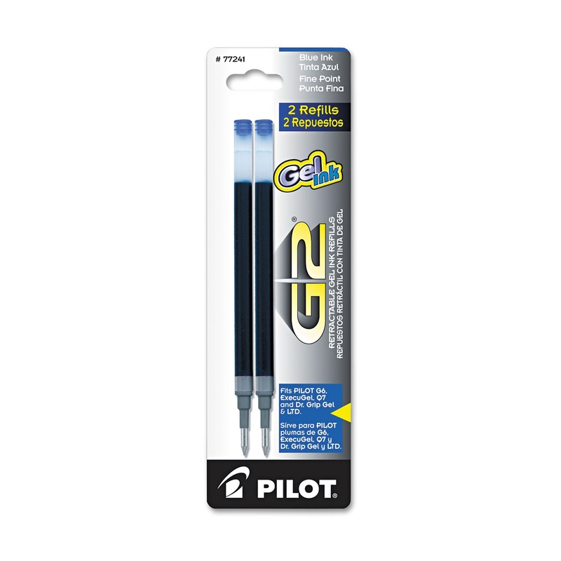 REFILL FOR PILOT GEL PENS, FINE POINT, BLUE INK, 2/PACK