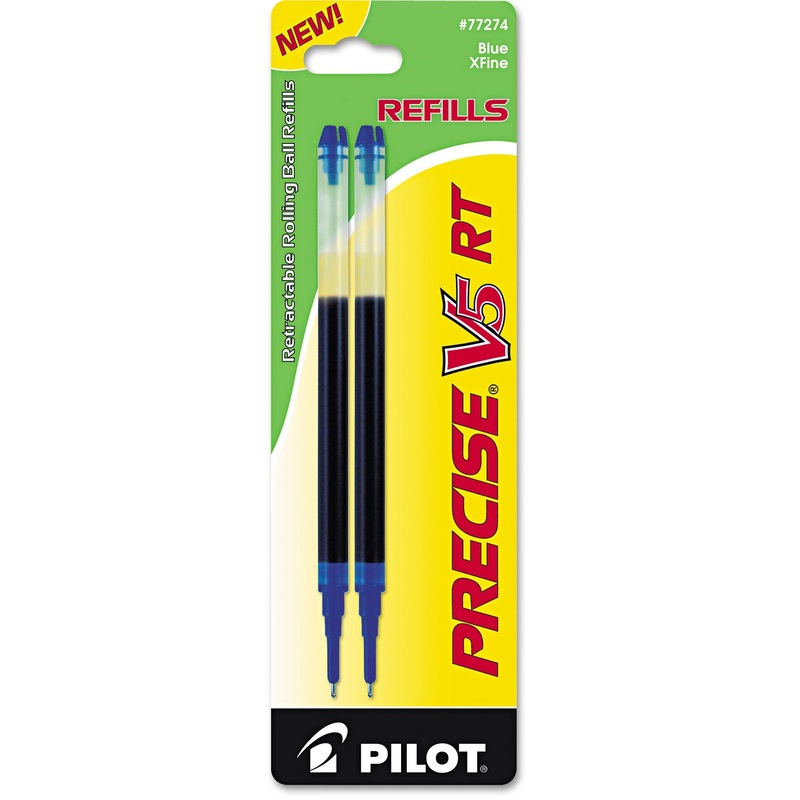 REFILL FOR PILOT PRECISE V5 RT ROLLING BALL, EXTRA-FINE POINT, BLUE INK, 2/PACK