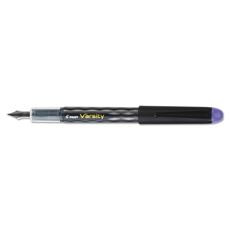 VARSITY FOUNTAIN PEN, MEDIUM 1MM, PURPLE INK, GRAY PATTERN WRAP BARREL