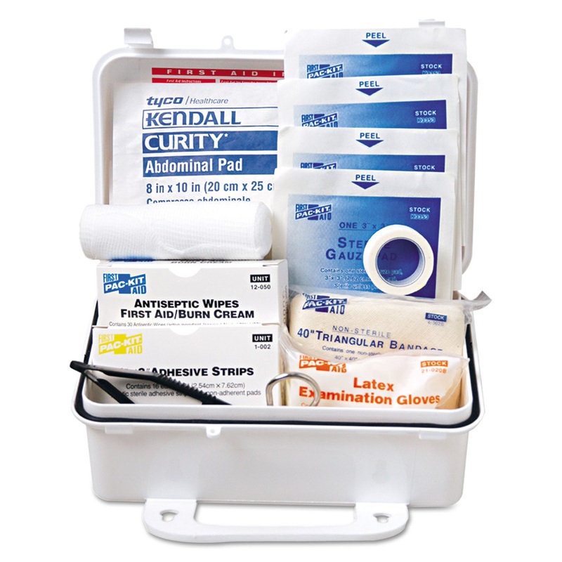Ansi #10 Weatherproof First Aid Kit, 57-Pieces, Plastic Case