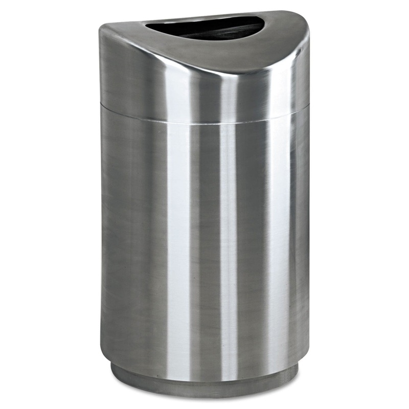 ECLIPSE OPEN TOP WASTE RECEPTACLE, ROUND, STEEL, 30 GAL, STAINLESS STEEL