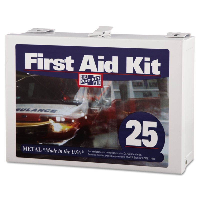 First Aid Kit For Up To 25 People, 159-Pieces, Steel