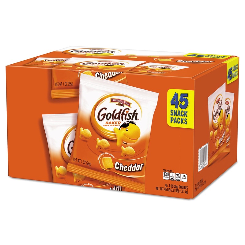 Goldfish Crackers, Cheddar, 1 Oz Bag, 45/carton