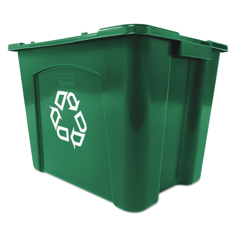 RECYCLING BOX, RECTANGULAR, 14 GAL, GREEN
