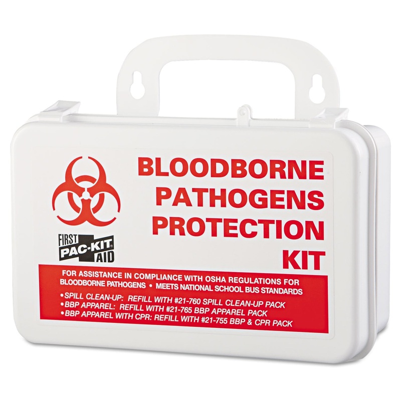 Small Industrial Bloodborne Pathogen Kit, Plastic Case, 4.5″h X 7.5″w X 2.75″d