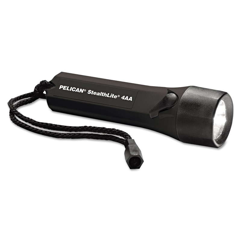 STEALTHLITE FLASHLIGHT, 4 AA BATTERIES (INCLUDED), BLACK