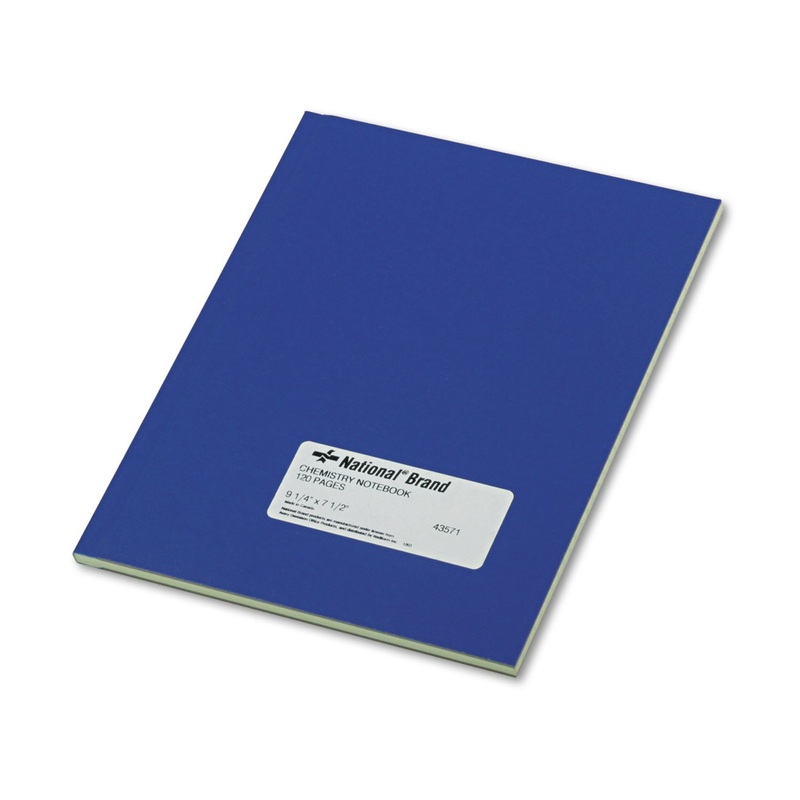 CHEMISTRY NOTEBOOK, NARROW RULE, 9.25 X 7.25, GREEN TINT, 60 SHEETS