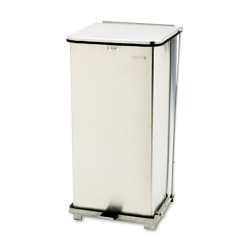 DEFENDERS BIOHAZARD STEP CAN, SQUARE, STEEL, 24 GAL, STAINLESS STEEL