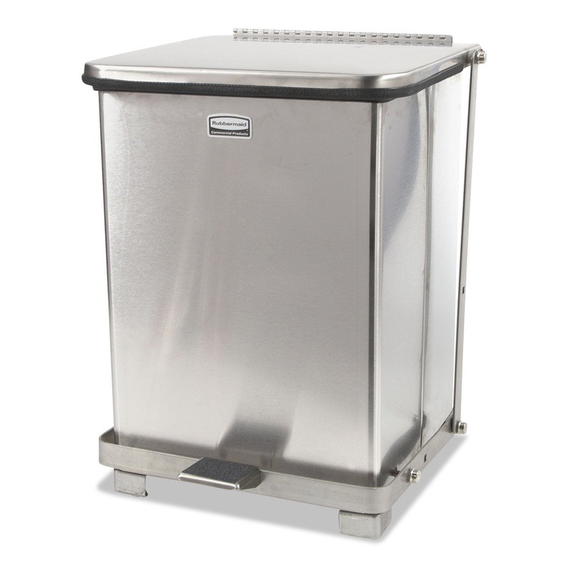DEFENDERS MEDICAL STEP CAN, SQUARE, 7 GAL, 12″ SQUARE, 17″H, STAINLESS STEEL