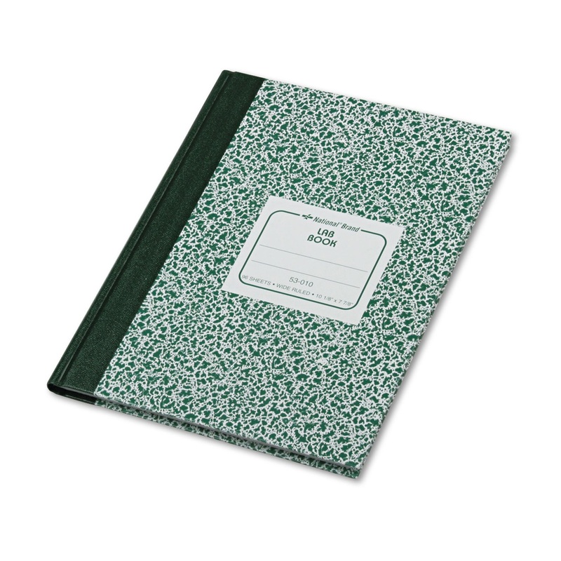 LAB NOTEBOOK, WIDE/LEGAL RULE, 10 1/8 X 7 7/8, WHITE, 96 SHEETS