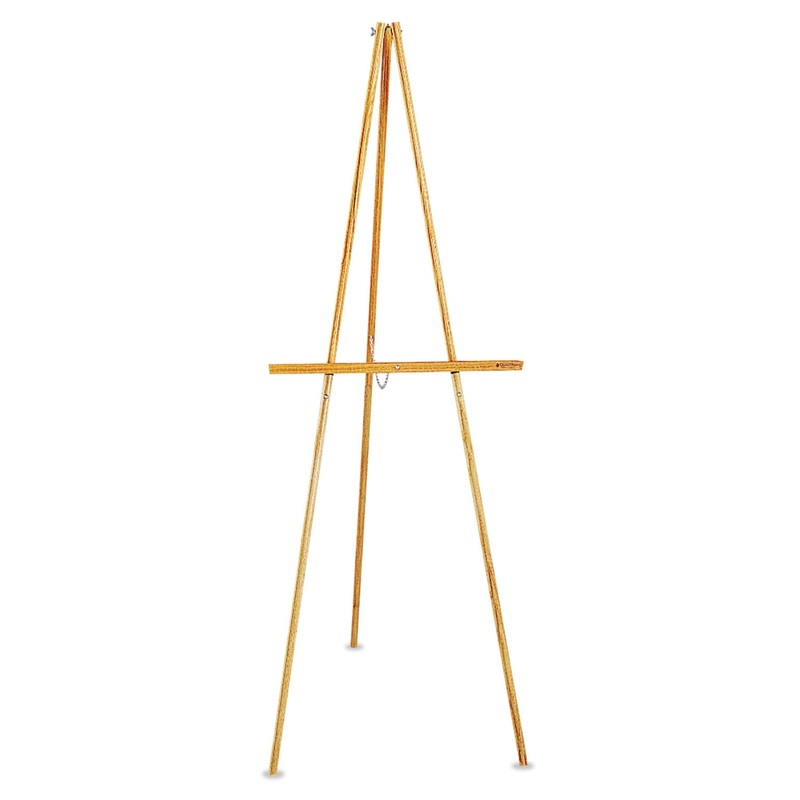 Lightweight Tripod Floor Easel, 64″ High, Natural Oak