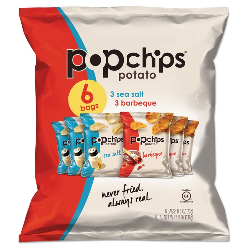 Potato Chips, Bbq/sea Salt Flavor, .8 Oz Bag, 6/pack