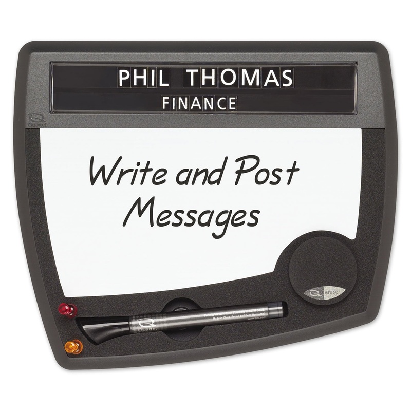 Tack & Write Nameplate, 10 1/2 X 9, Black/white Surface, Black Frame