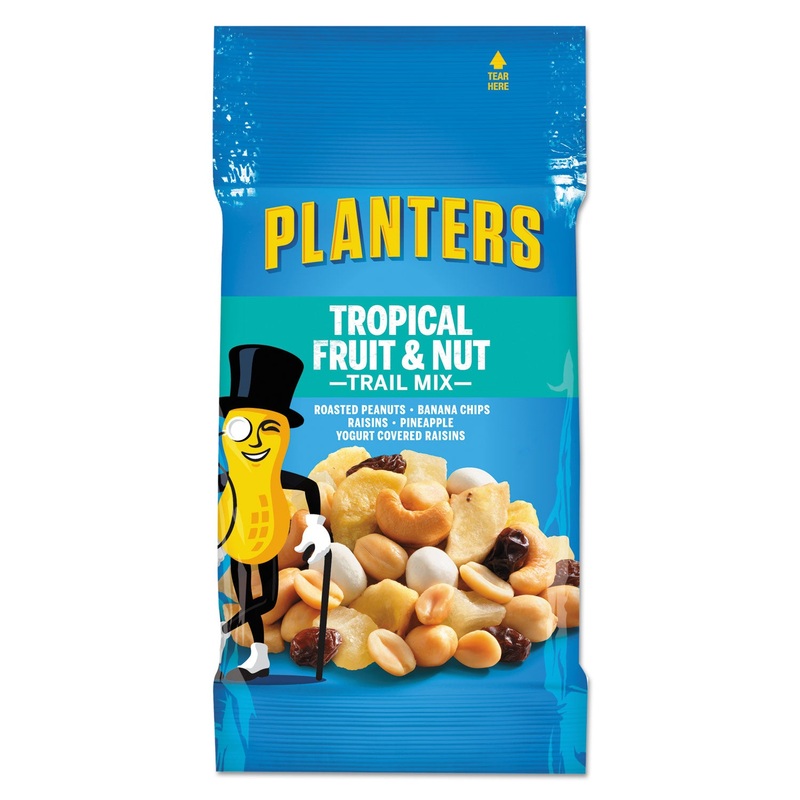 TRAIL MIX, TROPICAL FRUIT AND NUT, 2 OZ BAG, 72/CARTON