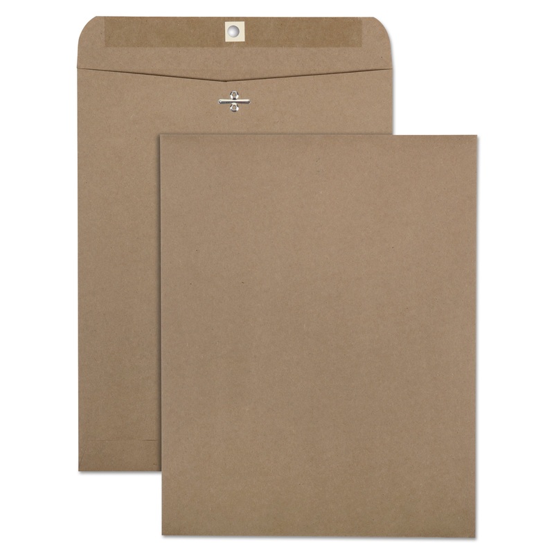 100% RECYCLED BROWN KRAFT CLASP ENVELOPE, #97, CHEESE BLADE FLAP, CLASP/GUMMED CLOSURE, 10 X 13, BROWN KRAFT, 100/BOX