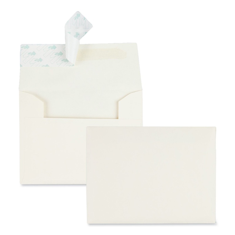 GREETING CARD/INVITATION ENVELOPE, A-2, SQUARE FLAP, REDI-STRIP CLOSURE, 4.38 X 5.75, IVORY, 100/BOX