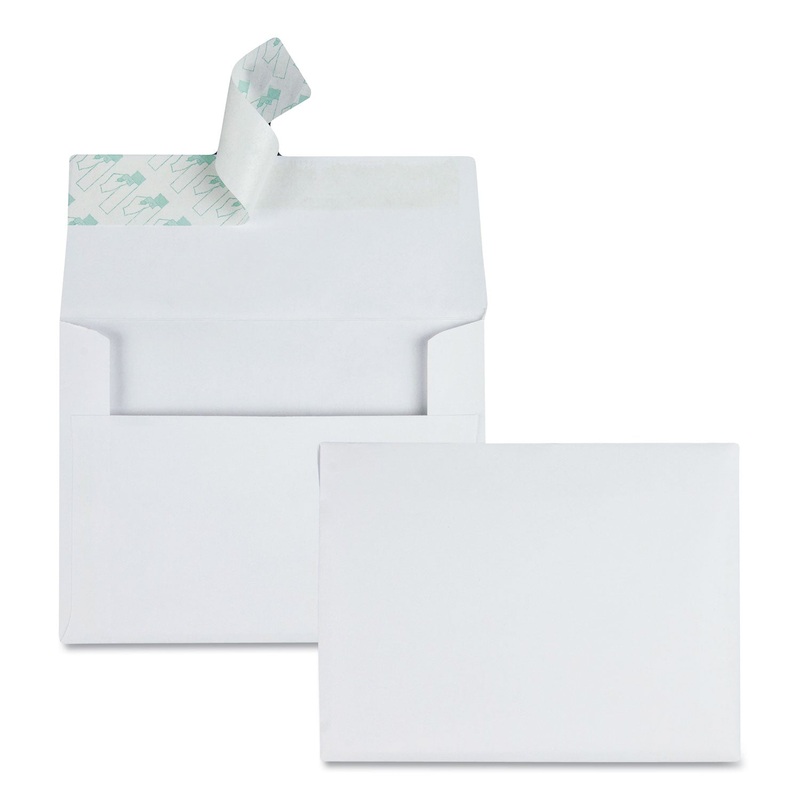 GREETING CARD/INVITATION ENVELOPE, A-2, SQUARE FLAP, REDI-STRIP CLOSURE, 4.38 X 5.75, WHITE, 100/BOX