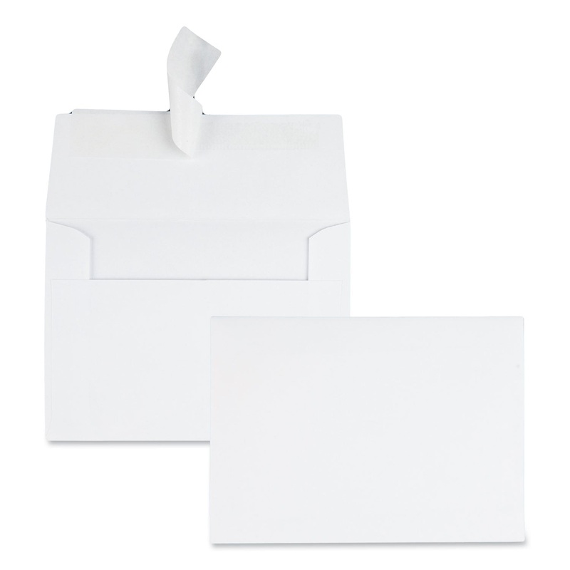 GREETING CARD/INVITATION ENVELOPE, A-4, SQUARE FLAP, REDI-STRIP CLOSURE, 4.5 X 6.25, WHITE, 50/BOX