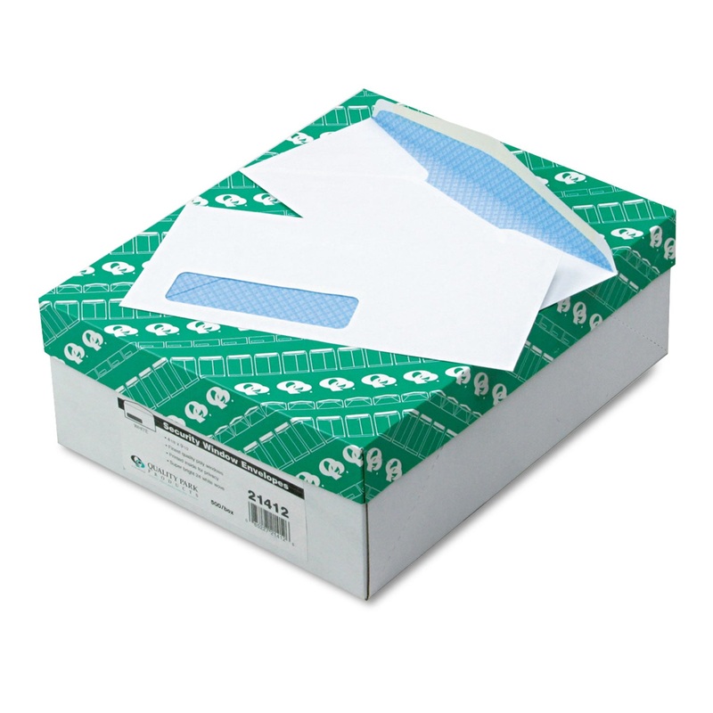 WINDOW ENVELOPE, #10, BANKERS FLAP, GUMMED CLOSURE, 4.13 X 9.5, WHITE, 500/BOX