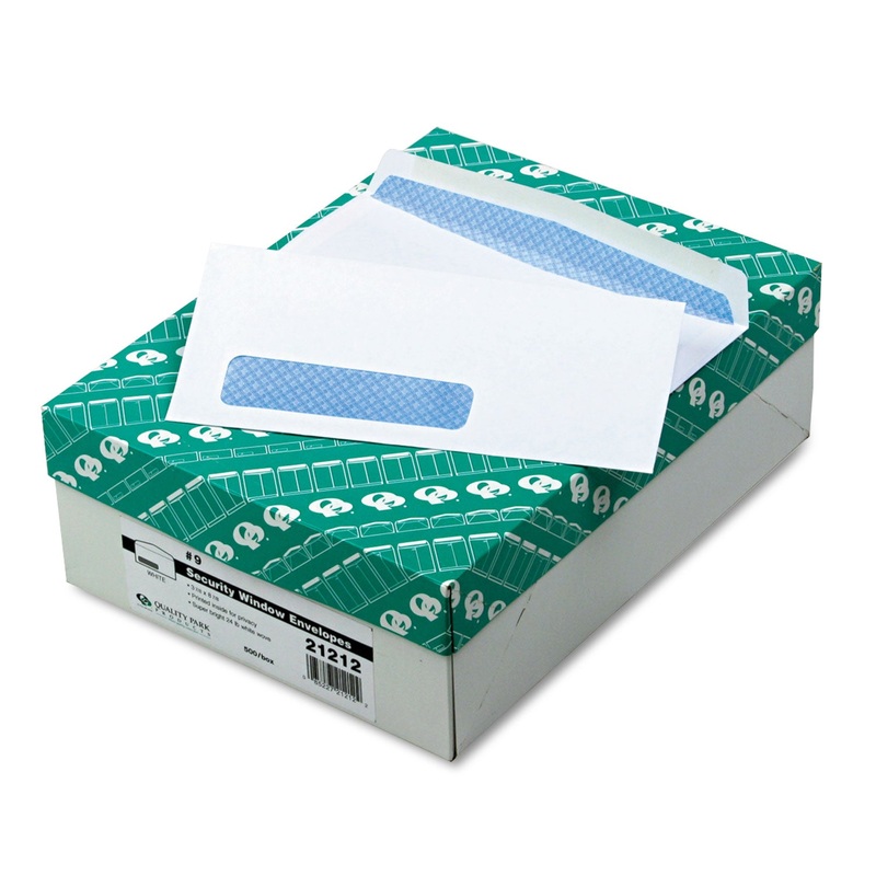 WINDOW ENVELOPE, #9, COMMERCIAL FLAP, GUMMED CLOSURE, 3.88 X 8.88, WHITE, 500/BOX