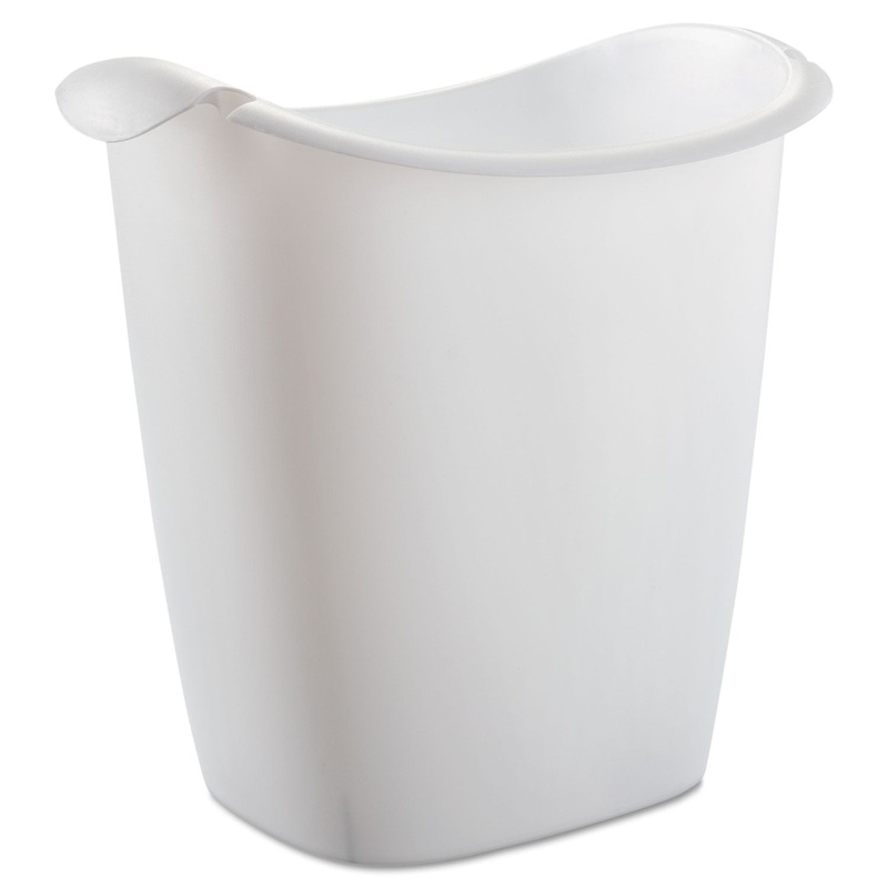 Recycle Bag Wastebasket, Rectangular, Plastic, 3.5 Gal, White