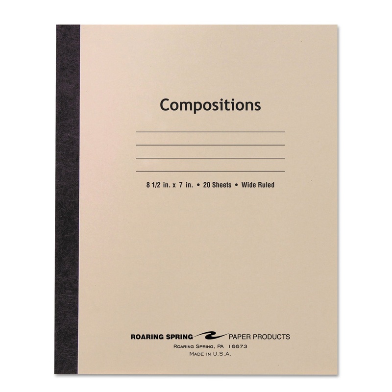 STITCHED COVER COMPOSITION BOOK, WIDE/LEGAL RULE, MANILA COVER, 8.5 X 7, 20 SHEETS
