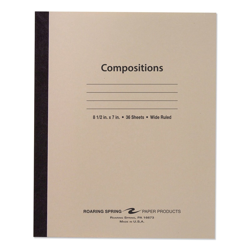 STITCHED COVER COMPOSITION BOOK, WIDE/LEGAL RULE, MANILA COVER, 8.5 X 7, 36 SHEETS