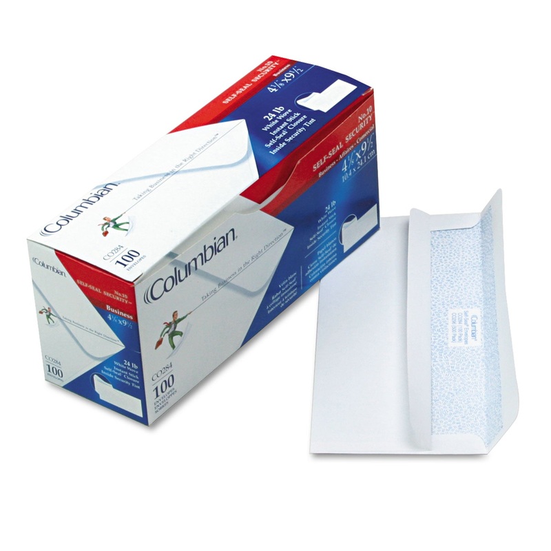 #10 SELF-SEAL BUSINESS ENVELOPE, COMMERCIAL FLAP, SELF-ADHESIVE CLOSURE, 4.13 X 9.5, WHITE, 100/BOX