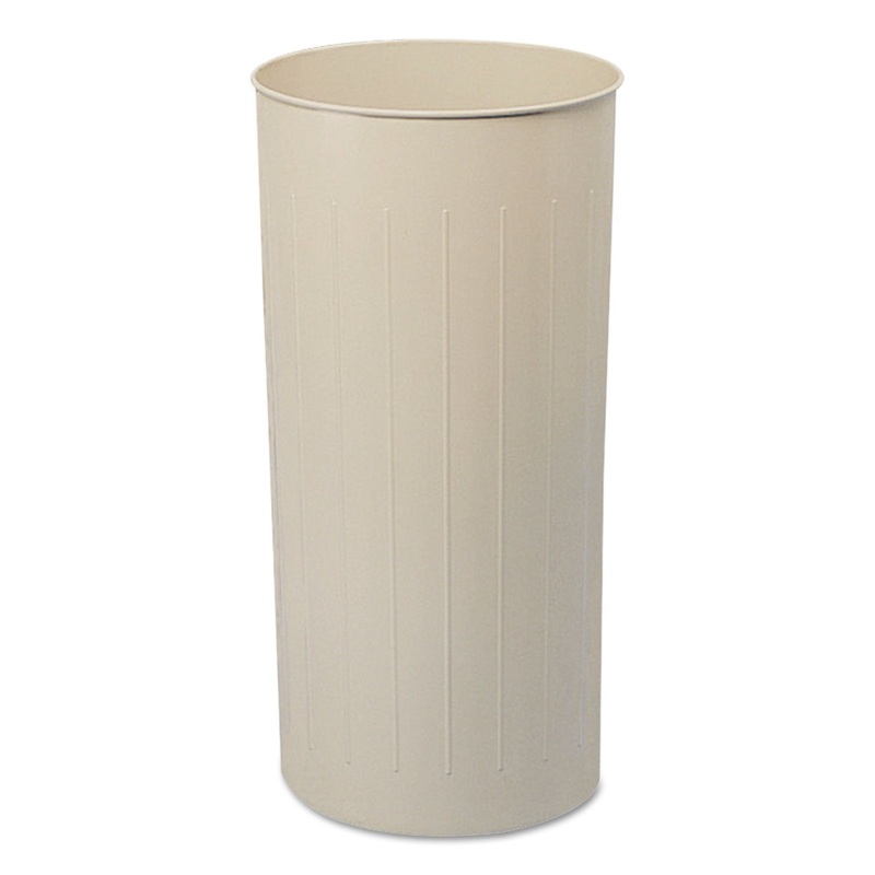 ROUND WASTEBASKET, STEEL, 20 GAL, SAND