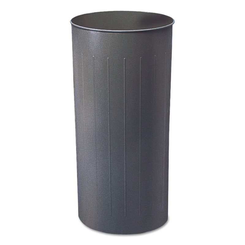 ROUND WASTEBASKET, STEEL, 22 GAL, CHARCOAL