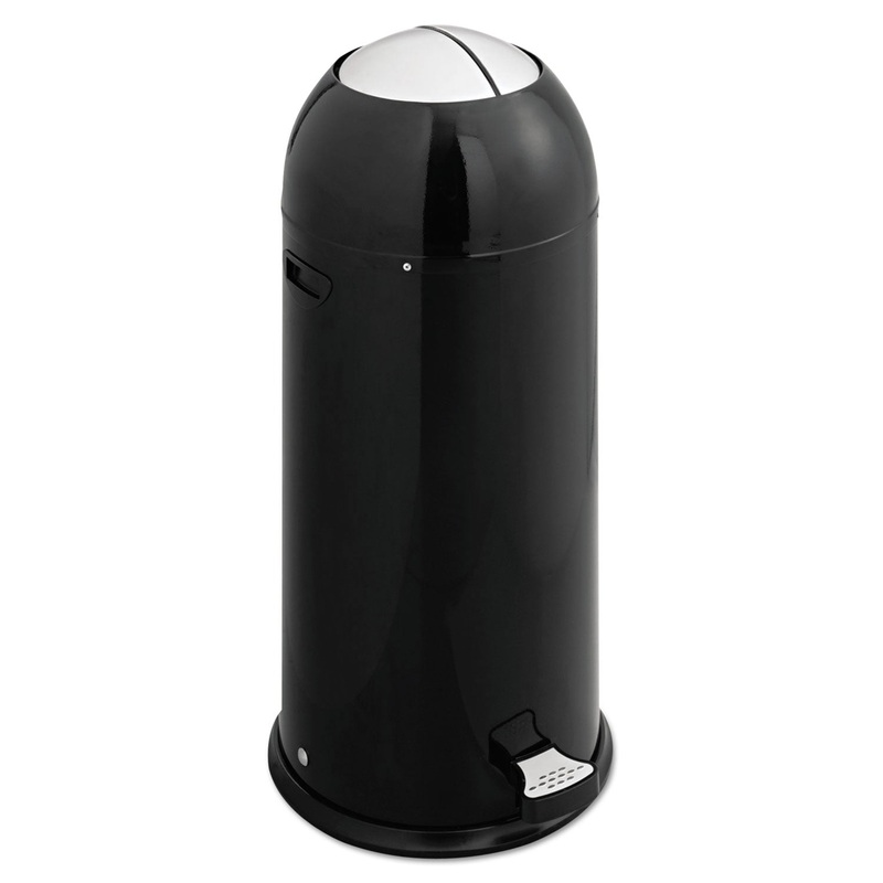 SHUTTER CANS, ROUND, STEEL, 14 GAL, BLACK/STAINLESS STEEL