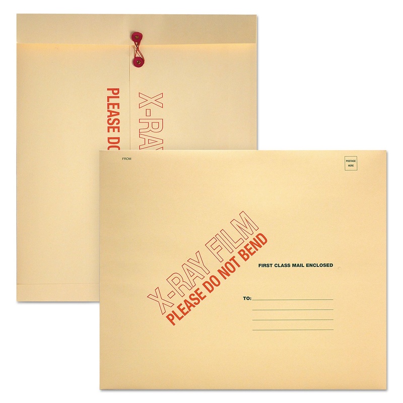 X-RAY FILM MAILER, SQUARE FLAP, STRING & BUTTON CLOSURE, 18 X 15, MANILA, 100/CARTON
